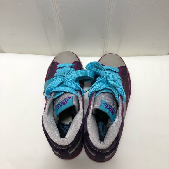 Nike Blazer Hightop Purple Gray & Blue Women’s Sneakers Size 6 - Picture 4 of 11